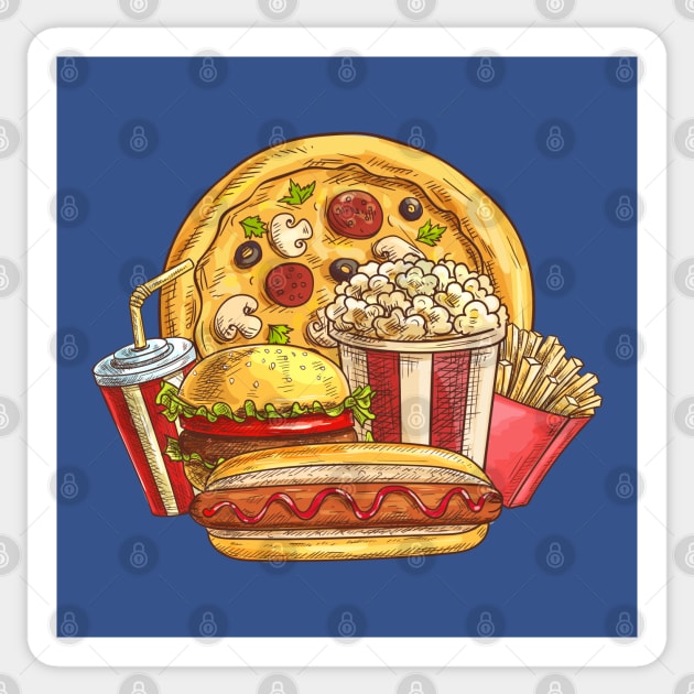 Junk  Fast food Sticker by Mako Design 